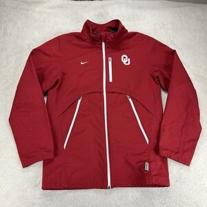 Nike OU Sooners Softshell Jacket Mens Small Red Full Zip Athletic Pockets